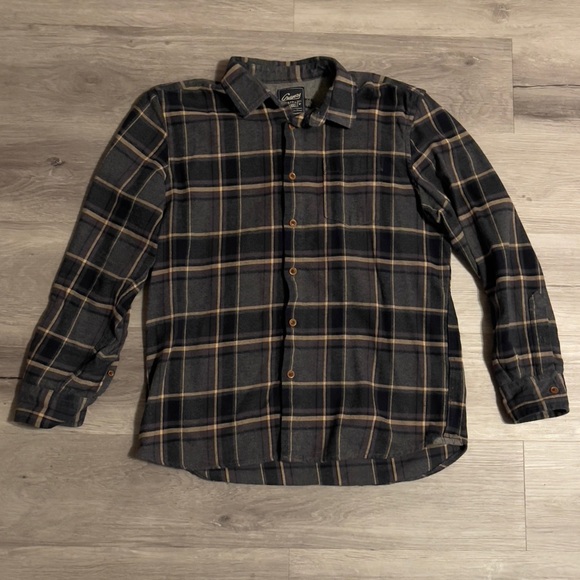 Grayers Heritage Flannels Men's Large Gray/Black Plaid Button Up Flannel Shirt - Picture 3 of 4